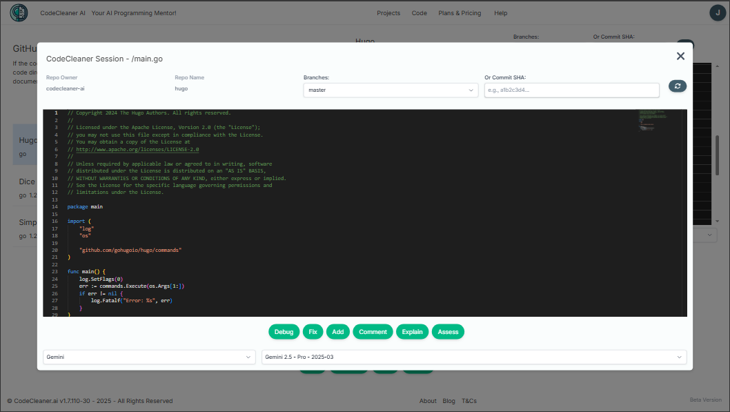 Enter Code screen with Github