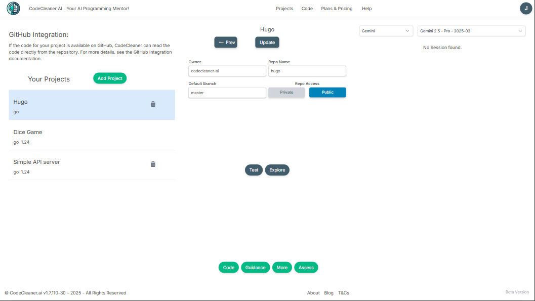 Github parameters