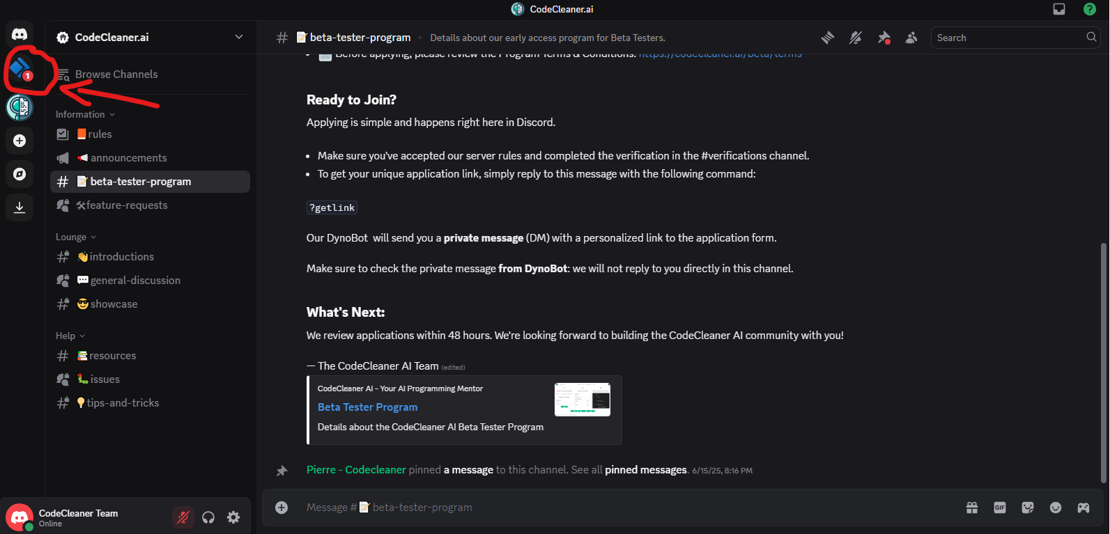 Discord-dynobot-message