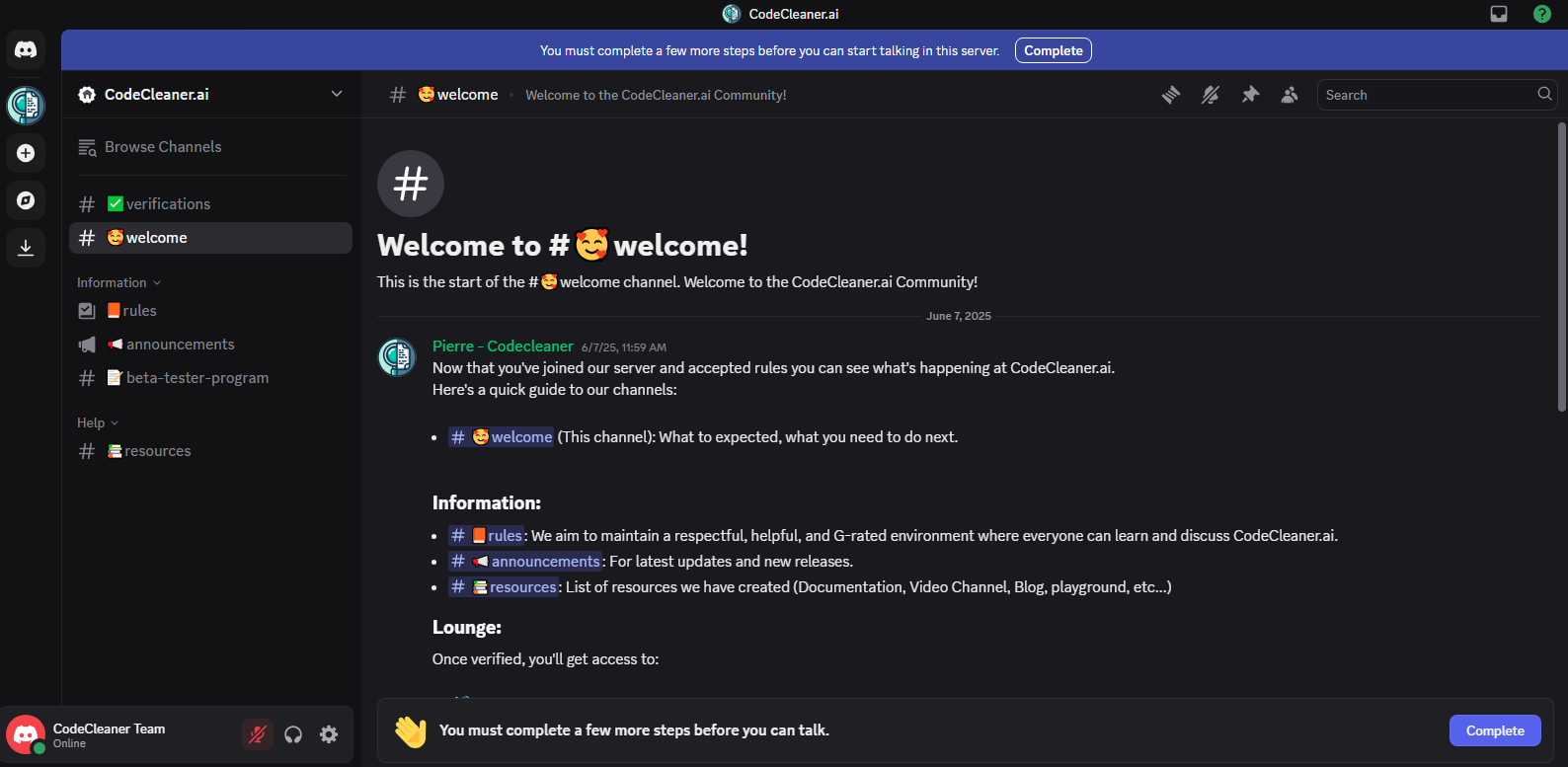 Discord-landing-page-codecleaner-server
